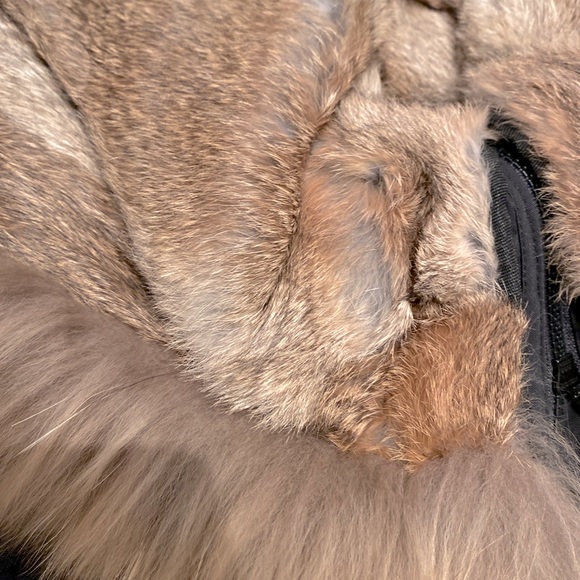 Rudsak black coat with fur and leather - Picture 6 of 8